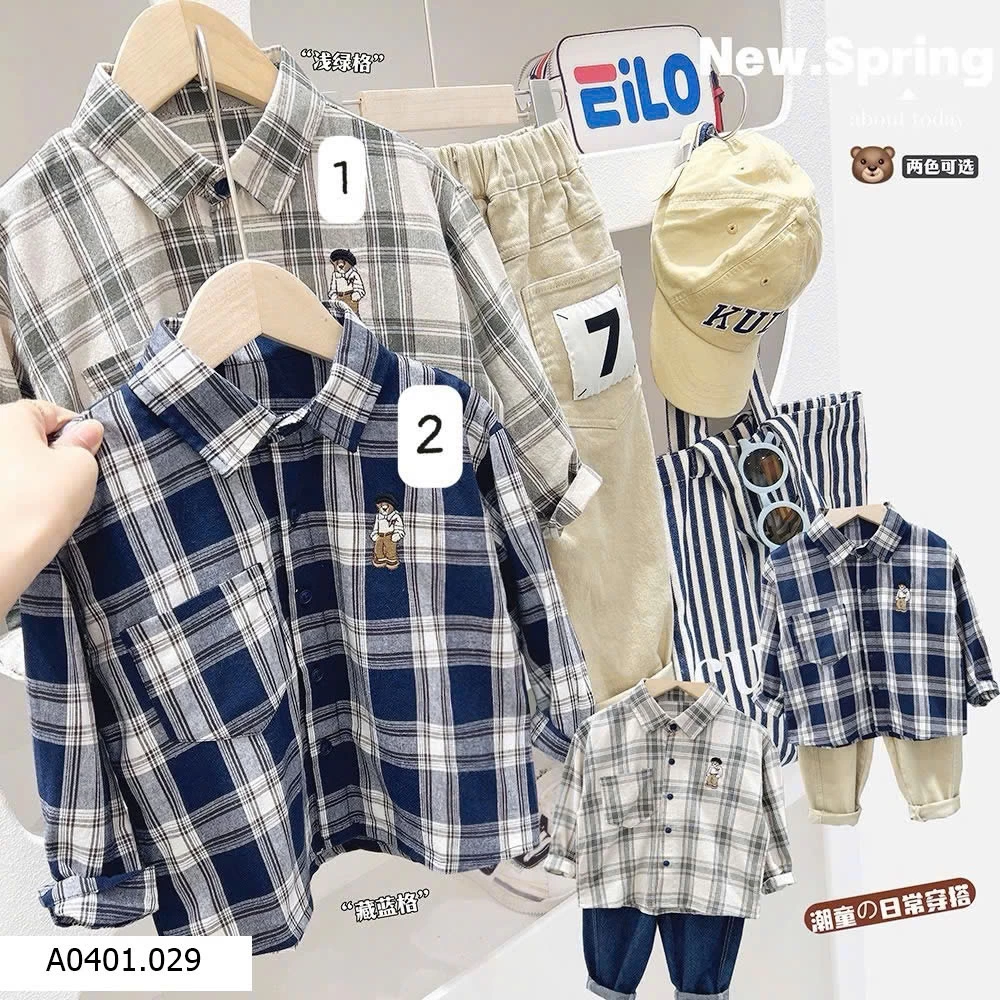 ÁO SƠ MI KẺ KACADY   Giá sỉ 140ka