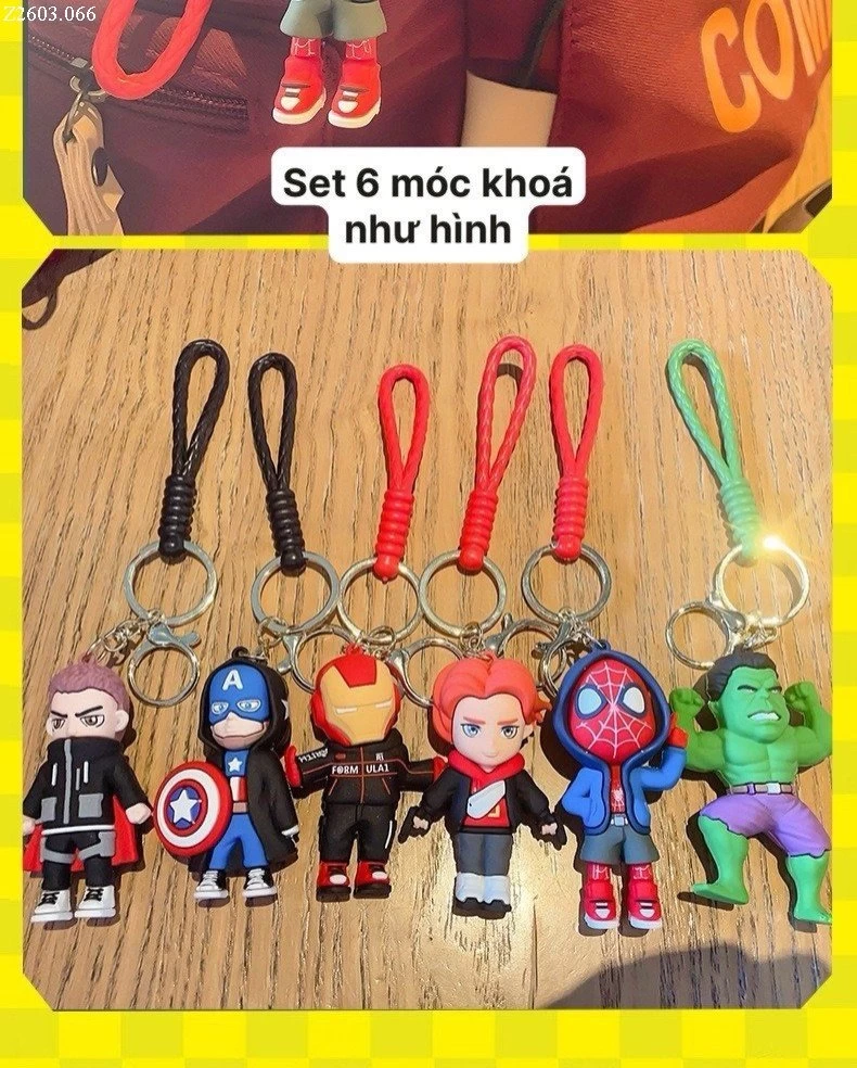 SET 6 CÁI MÓC KHOÁ SIÊU NHÂN Si 99k/combo 6c mix mẫu