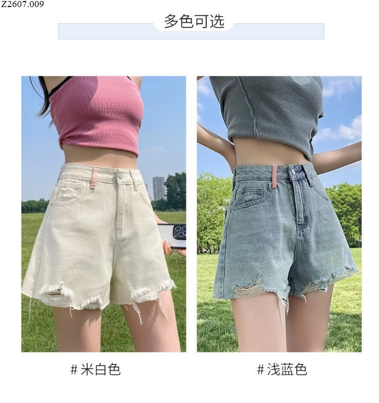 QUẦN SHORT JEANS VIỀN RÁCH Sỉ 135k