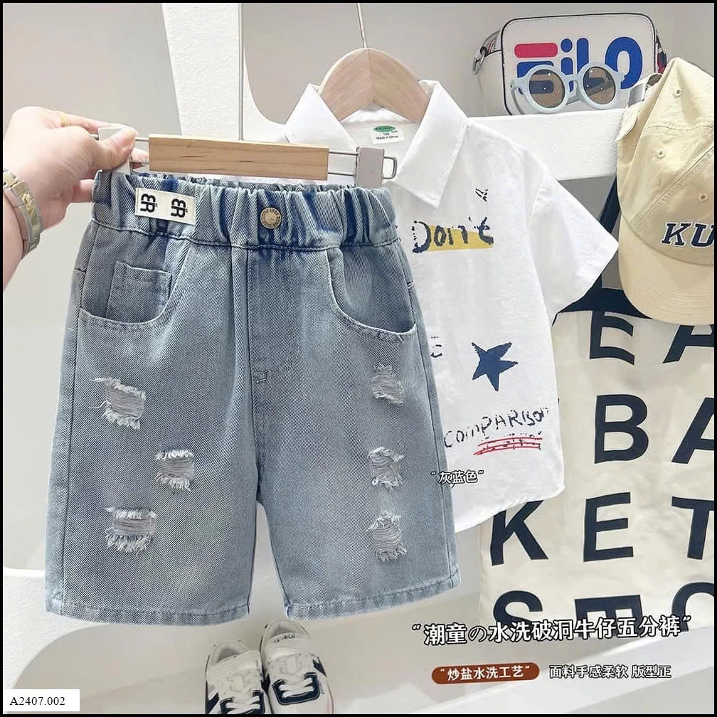 QUẦN SHORT JEAN CHO BÉ TRAI H.ÃNG KACADY Giá sỉ 107k
