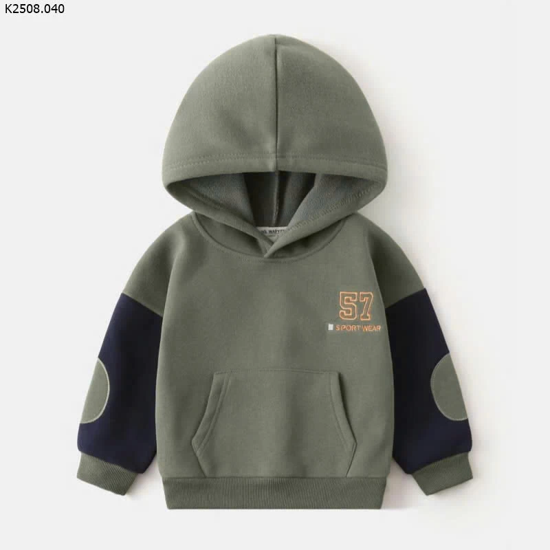 ÁO NỈ HOODIE LÓT LÔNG CỪU CHO BÉ TRAI NHÀ WAPYPY   Si 109k