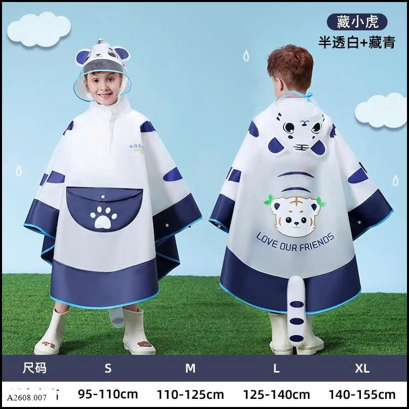 ÁO MƯA CHO BÉ DÁNG CHOÀNG HÌNH THÚ   Giá sỉ 105k
