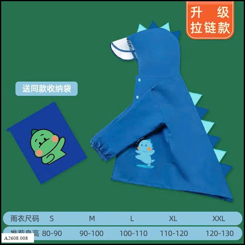 ÁO MƯA KHỦNG LONG BÉ  Giá sỉ 130k
