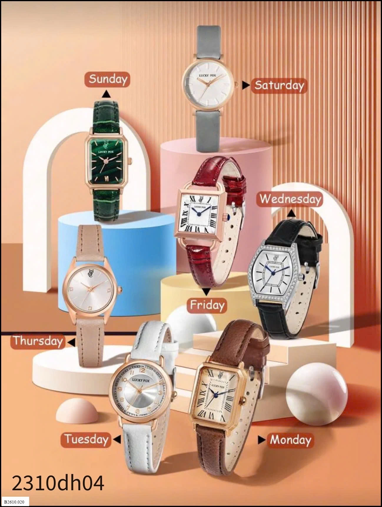 SEt hộp quà Đồng hồ LUCKYFOX One Week   Giá sỉ 270k