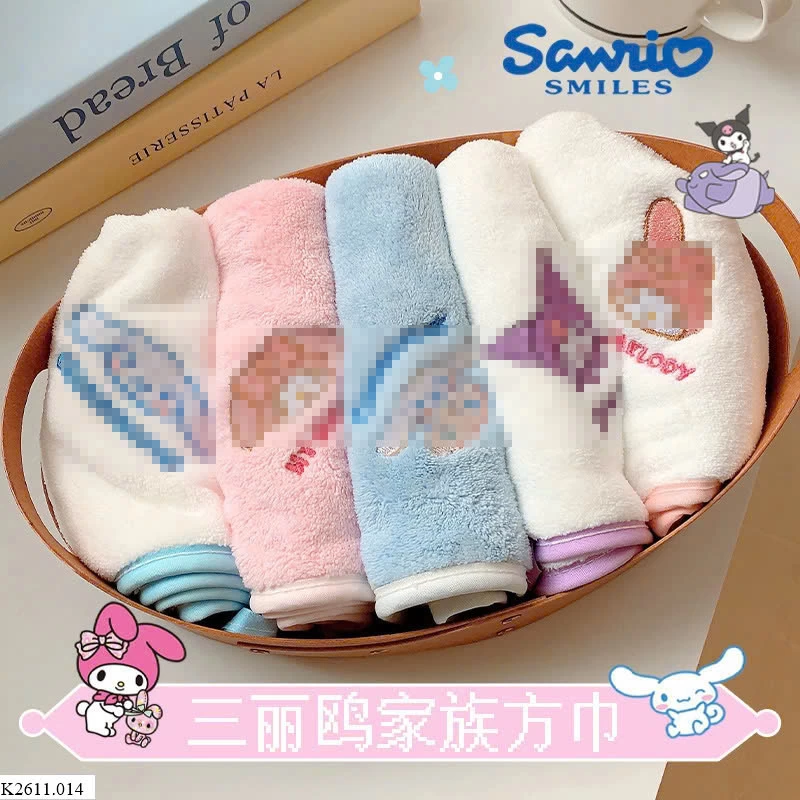 SET 5 KHĂN MẶT KU.RO.MI HÃNG SANRIO Sỉ 45k/ 1 sét 5c mix màu