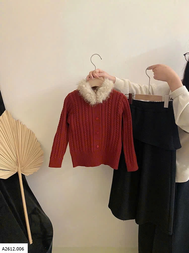 KHOÁC LEN ĐỎ PHỐI LÔNG MIX QUẦN SUÔNG  Giá sỉ áo 245k  quần 217k