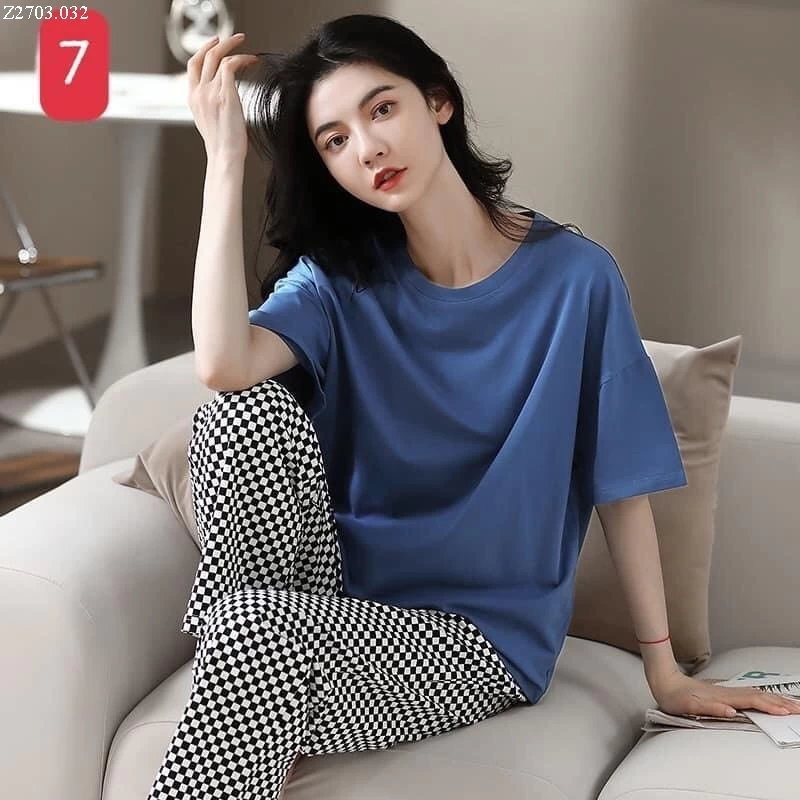 BỘ COTTON CỔ TRÒN QUẦN DÀI NỮ  Si 176k/bộ