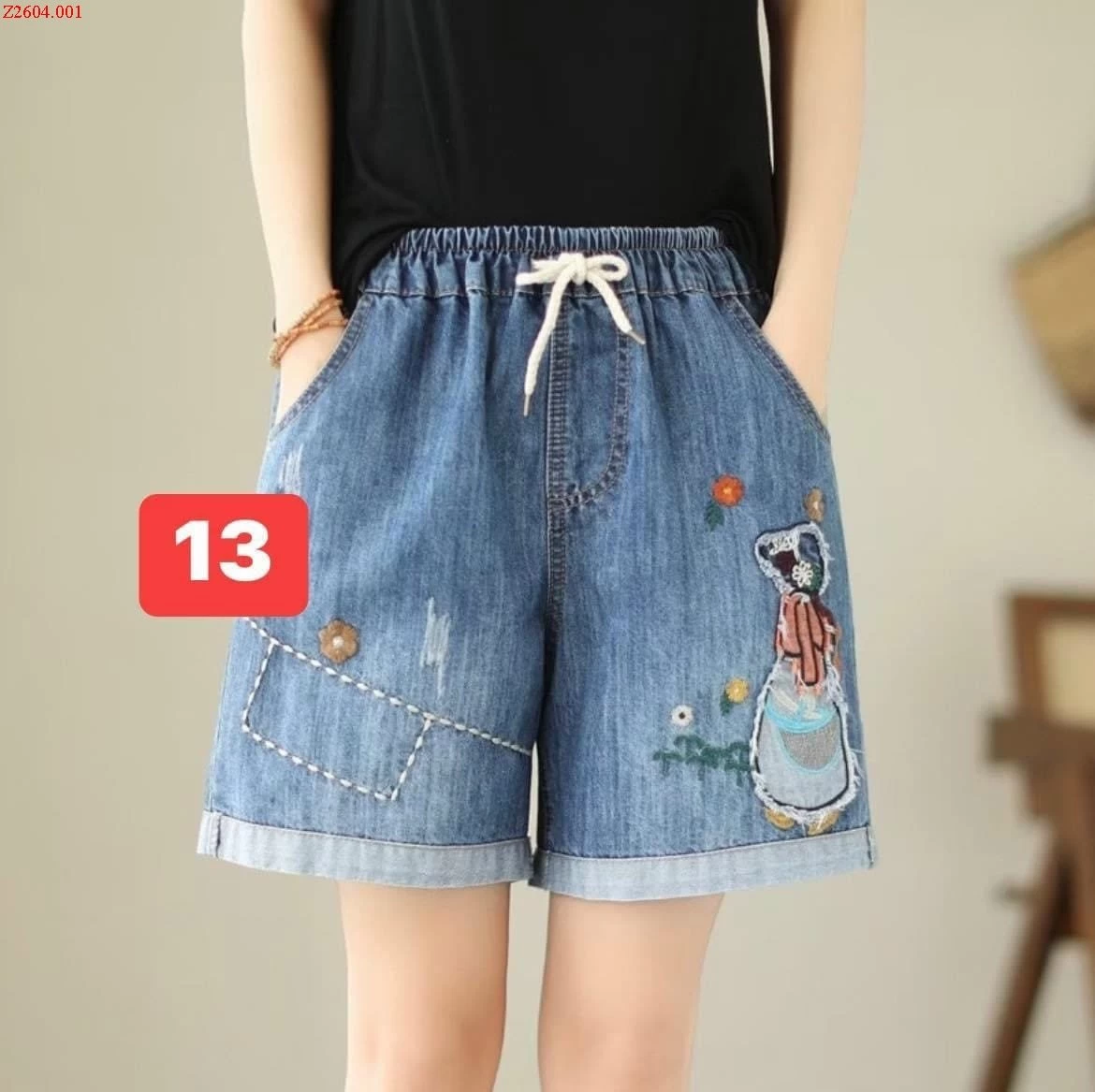 QUẦN SHORT JEAN THÊU Si 178k