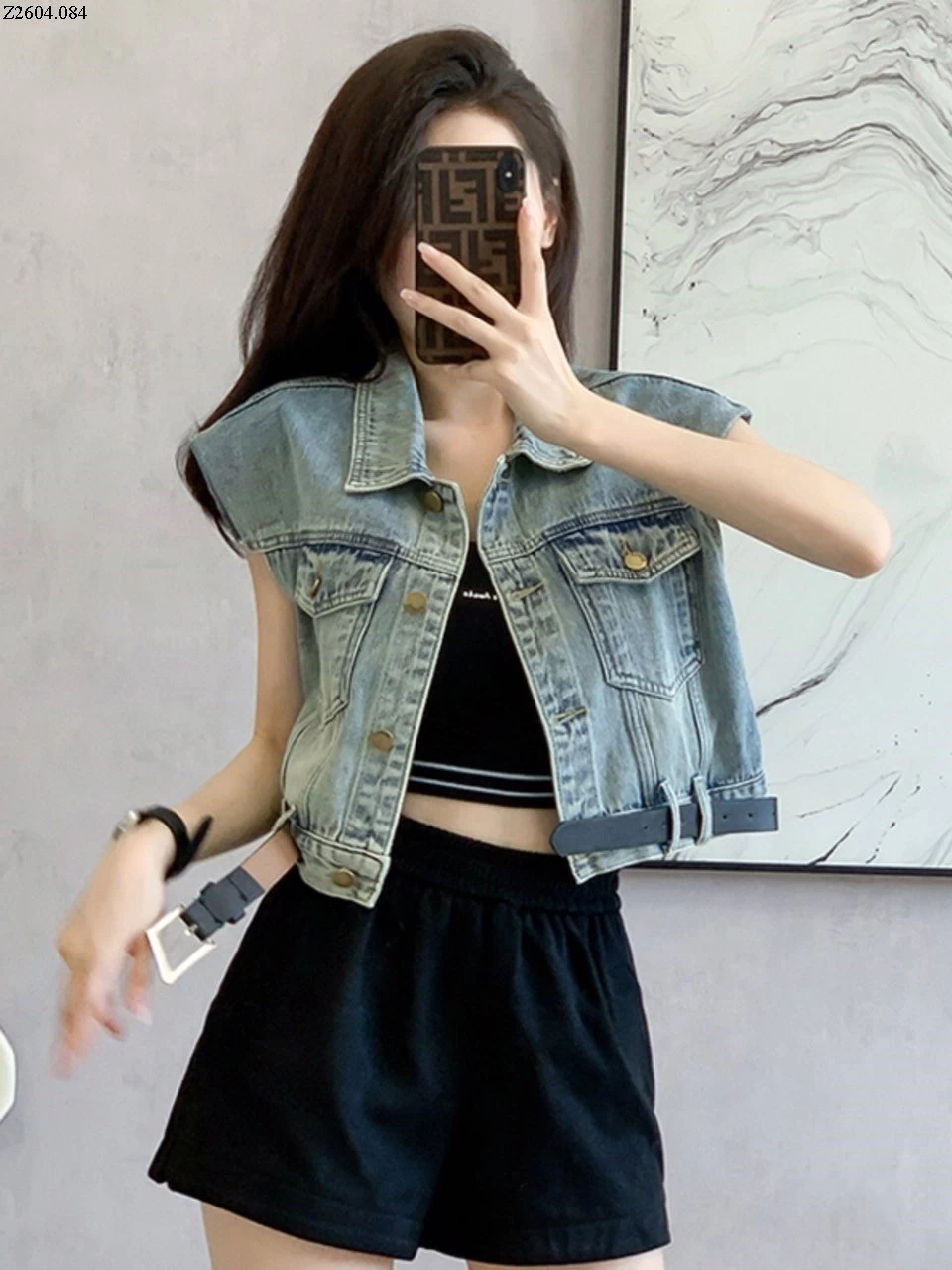 ÁO GILE JEAN CROPTOP NỮ 