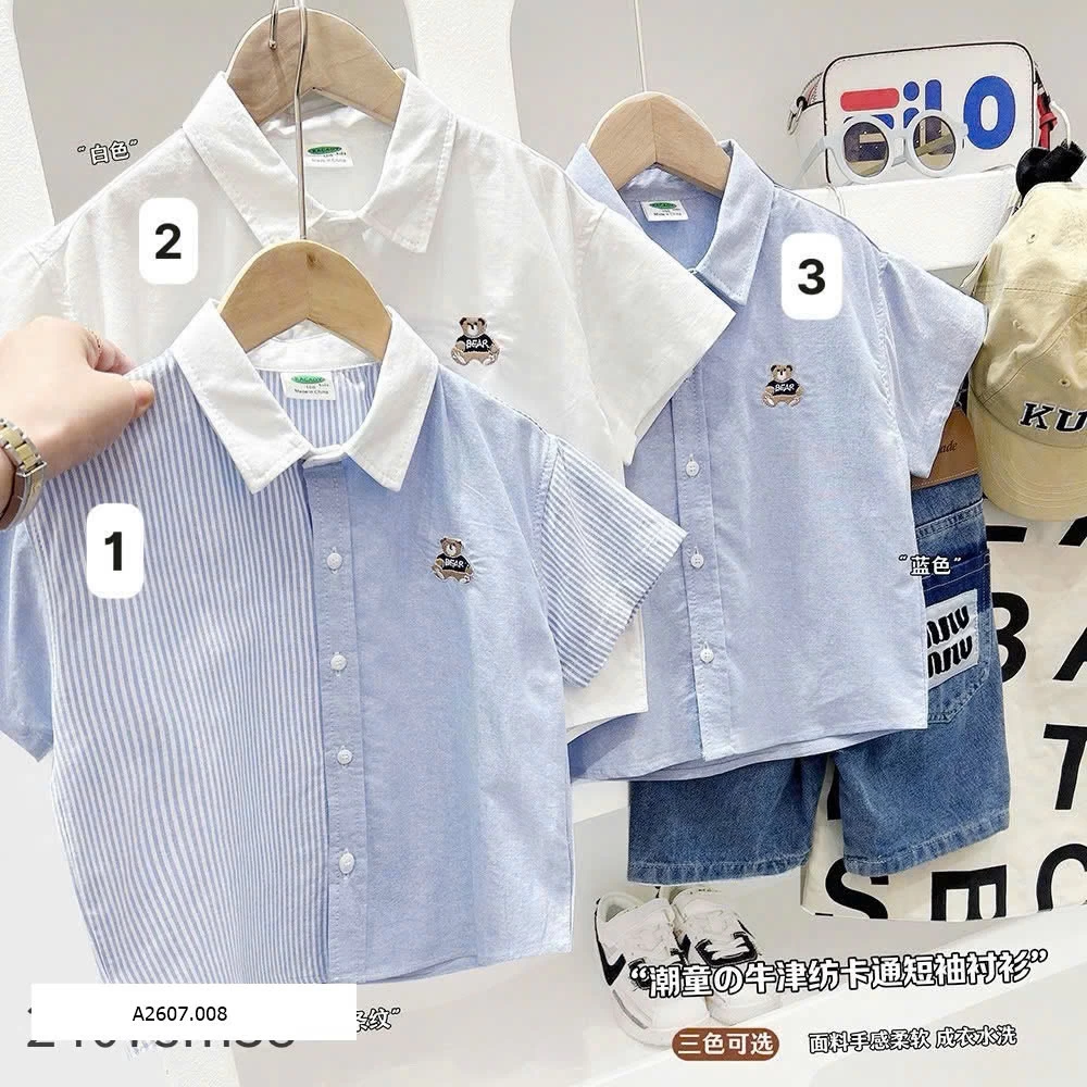 ÁO SƠ MI BÉ TRAI KACADY   Sỉ 125k