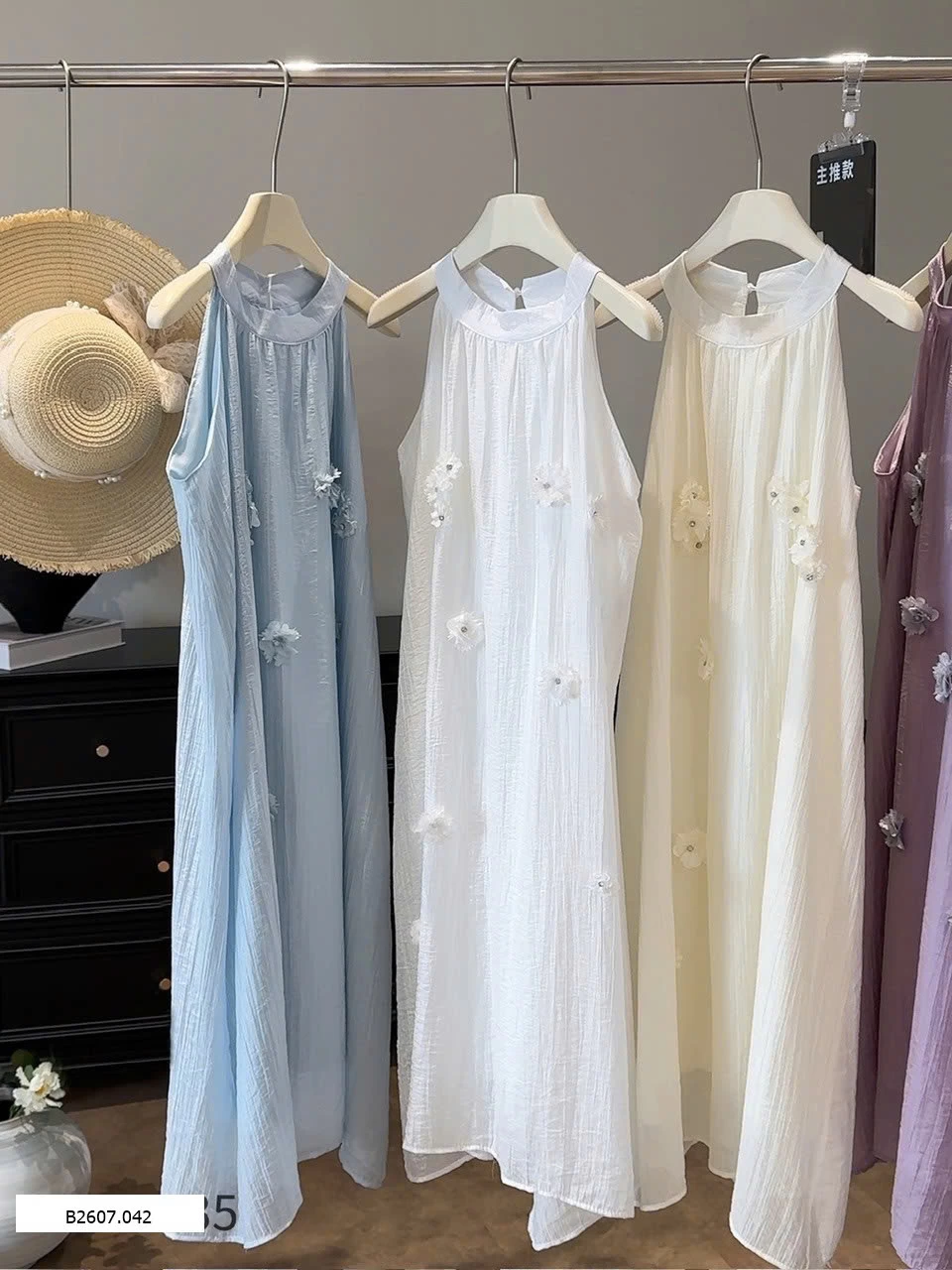 VÁY CỔ YẾM ĐÍNH HOA ANNA  Sỉ 195k 