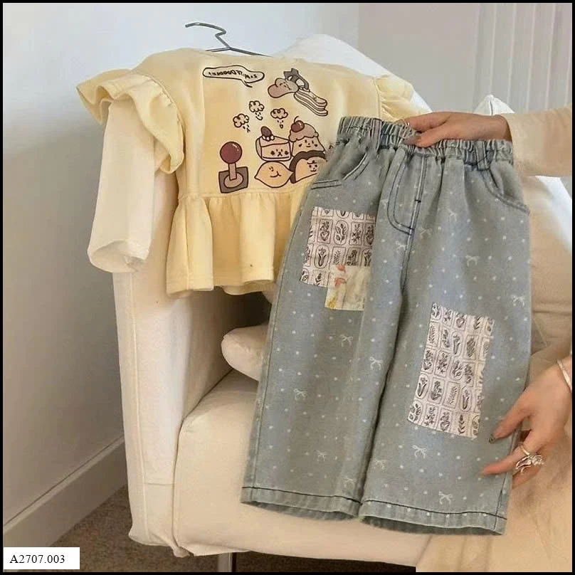 QUẦN JEAN SUÔNG CHẤM BI BG Giá sỉ 142k