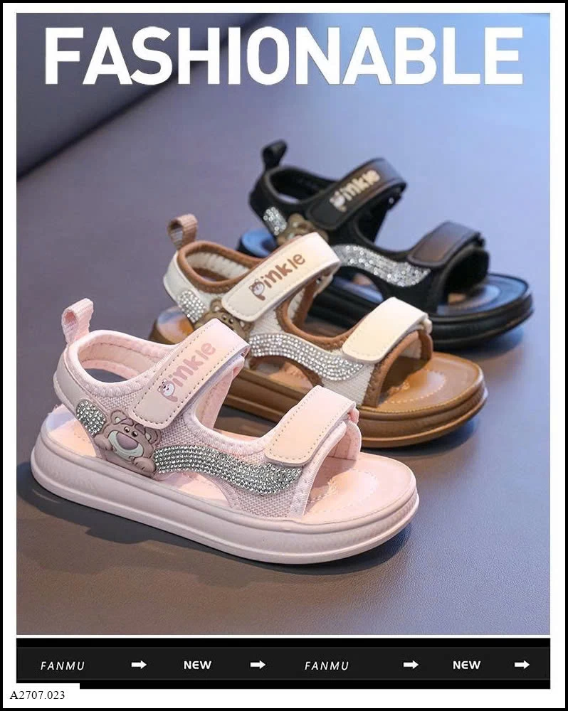 SANDAL ĐÍNH ĐÁ PINKLE Giá sỉ  Sz 26-30 :135k Sz 31-35 :142k Sz 36-40 :150k
