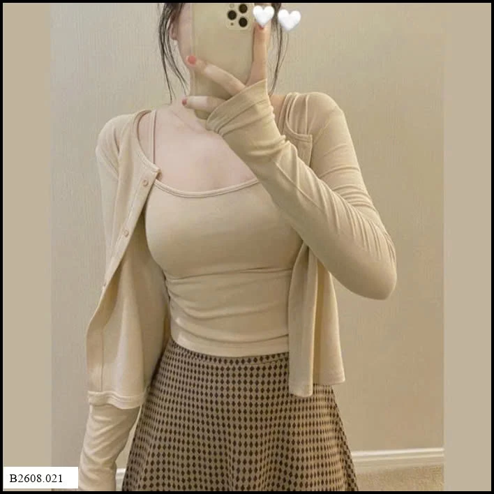 SET SET CARDIGAN + ÁO 2 DÂY   Giá sỉ 105k/set