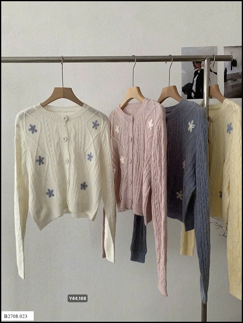 CARDIGAN LEN THÊU HOA    Giá sỉ 225k