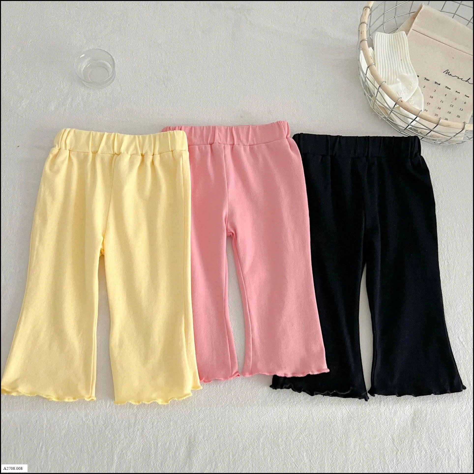 QUẦN ỐNG LOE TRƠN MÀU BG   Giá sỉ 76k