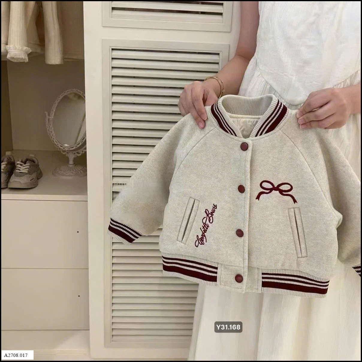 ÁO BOMBER BÓNG CHÀY NƠ BG   Giá sỉ 162k /1c 