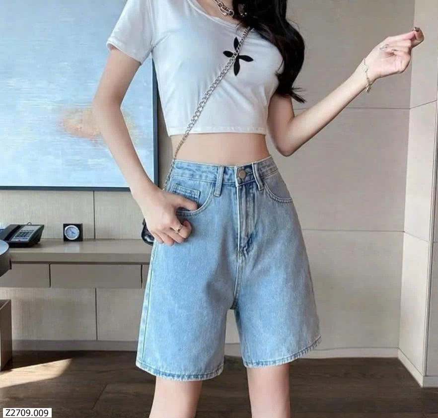  QUẦN SHORT JEAN NỮ CẠP CAO  SỈ 105k