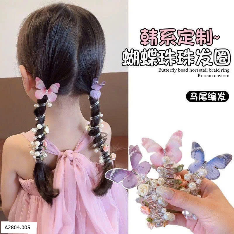 SET 3 DÂY BUỘC TÓC LÒ XO BƯỚM  Sỉ 30k.1 set 3 day 