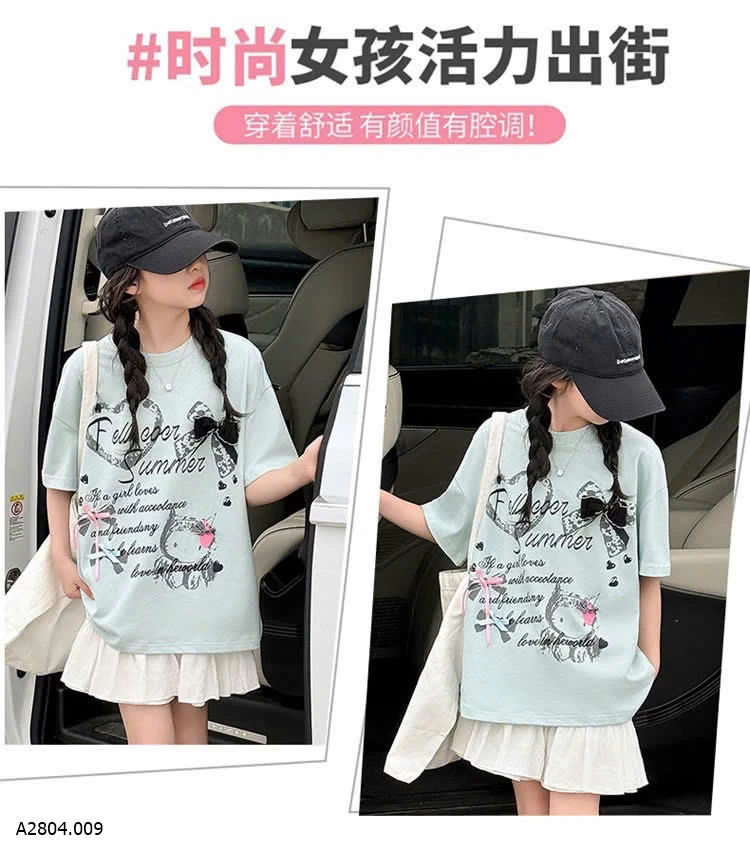 ÁO THUN CỘC TAY HELLO KITTY MIX CV CHO BG Sỉ  giá  áo: 131k cv: 143k 