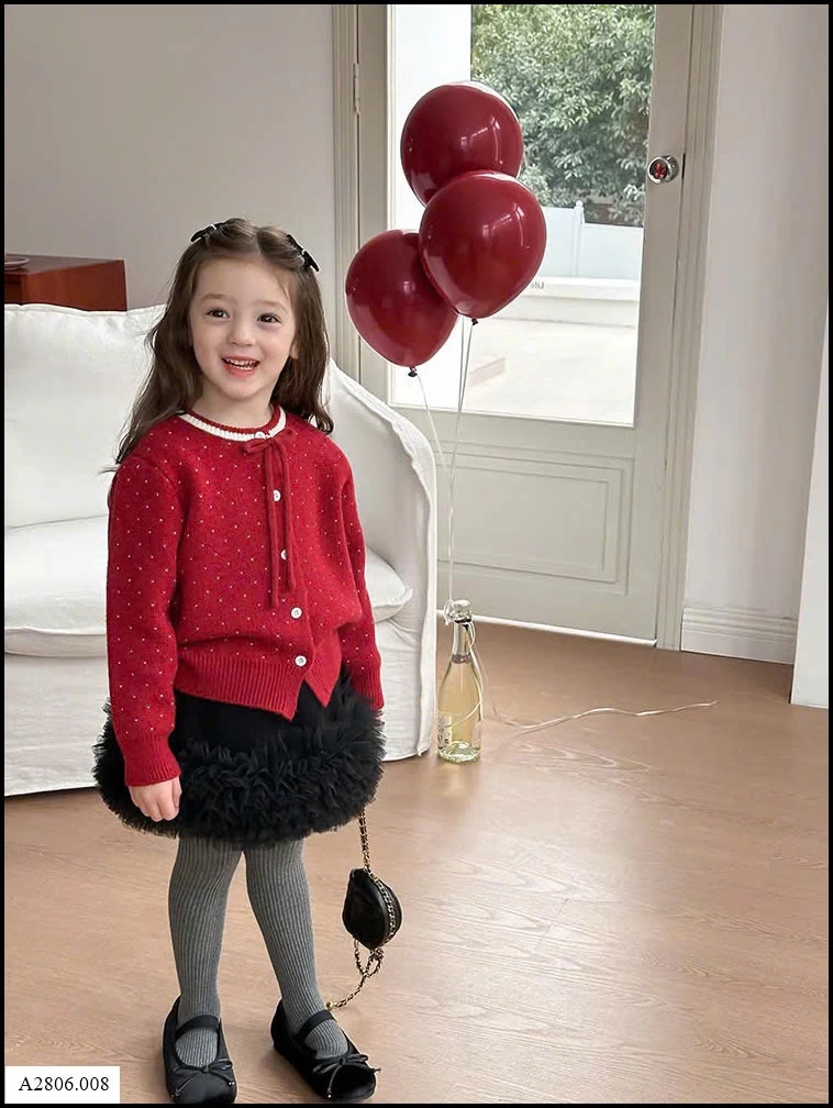 ÁO CARDIGAN CHẤM BI AMBB BG   Sỉ giá sz 90-150: 169k  sz 160: 185k 