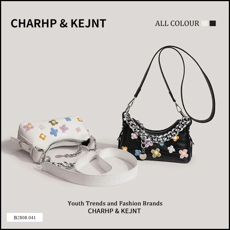 TÚI BAGUETTE HOA HÃNG CHARHP&KEJNT    Giá sỉ 135k