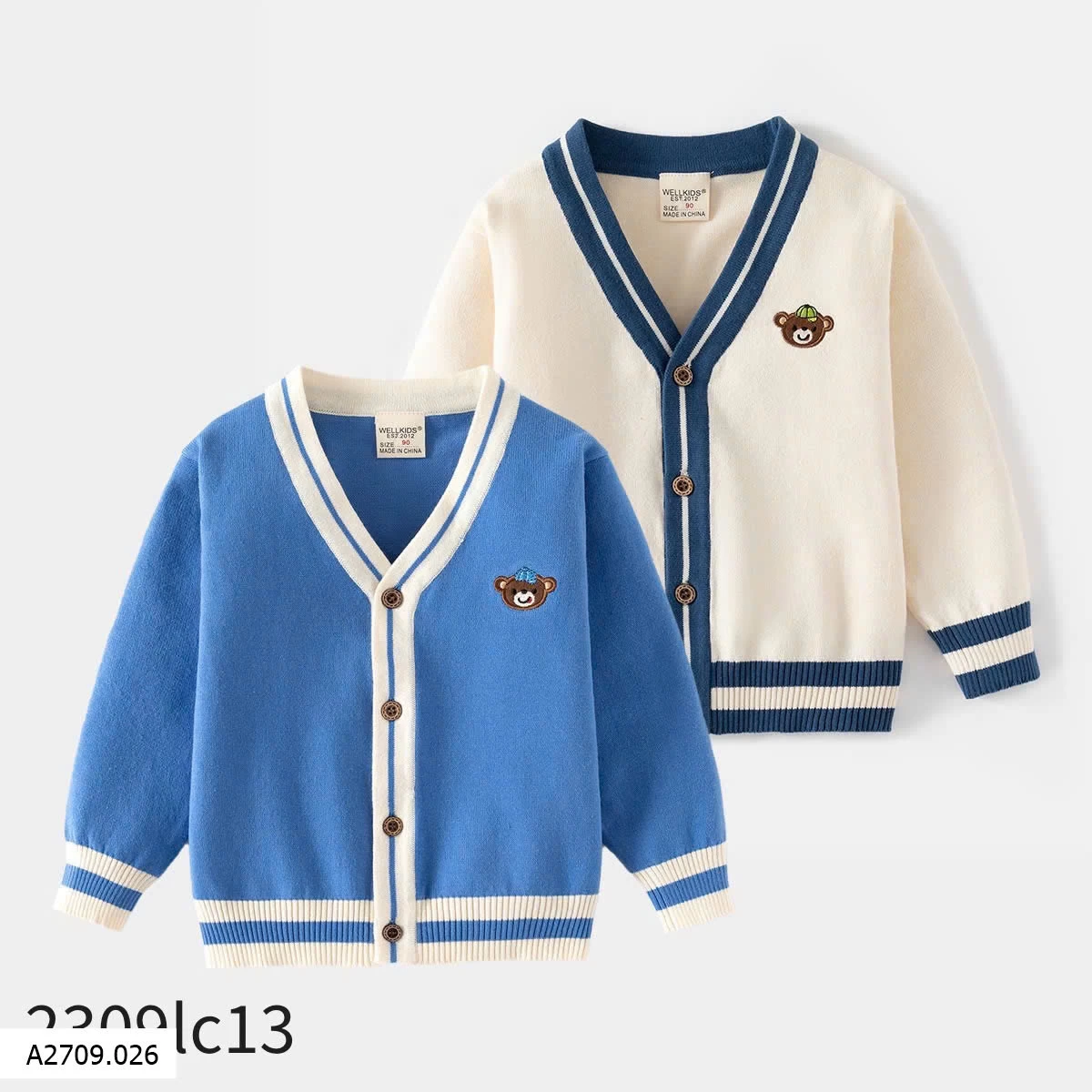 Áo len cardigan bé trai WELLKIDS   Giá sỉ 135k