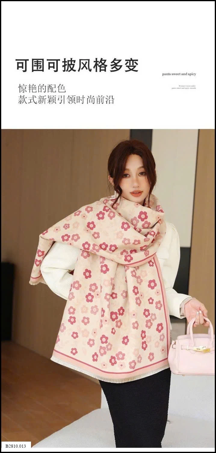 Khăn choàng hoa xinh xắn  Giá sỉ 95k