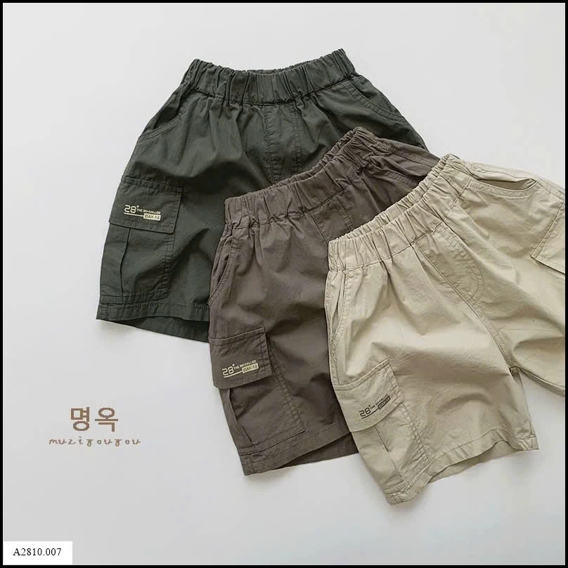 QUẦN SHORT TÚI HỘP IN CHỮ MUZIYOUYOU Giá sỉ 127k