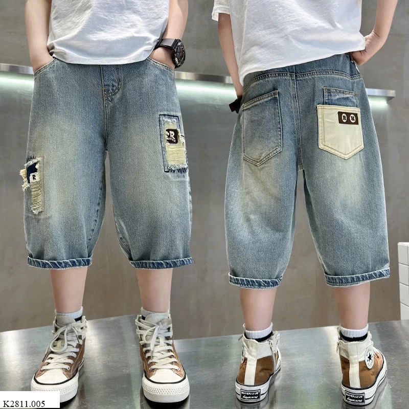 QUẦN SHORT JEAN LỬNG RÁCH CHO BÉ TRAI   Sỉ 135k