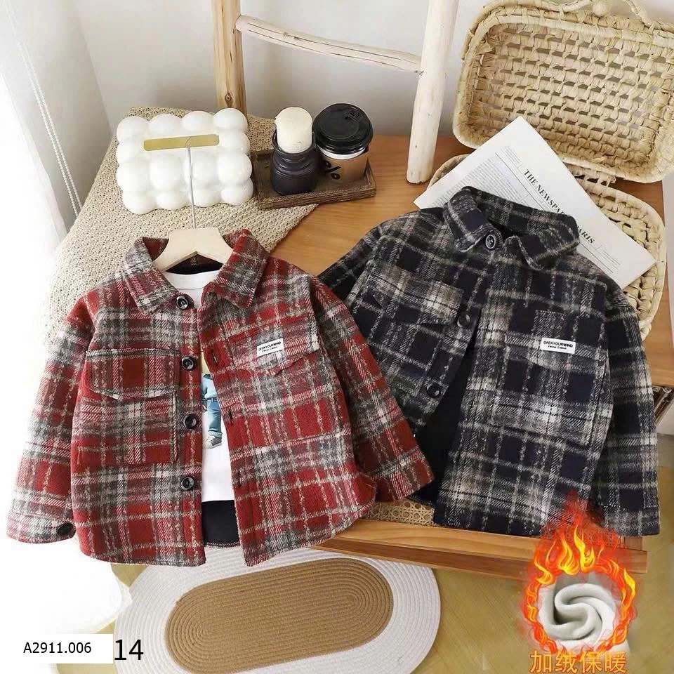 ÁO SƠ MI NỈ DẠ LÓT LÔNG BT  Giá sỉ 80-110   110k 120-160    135k