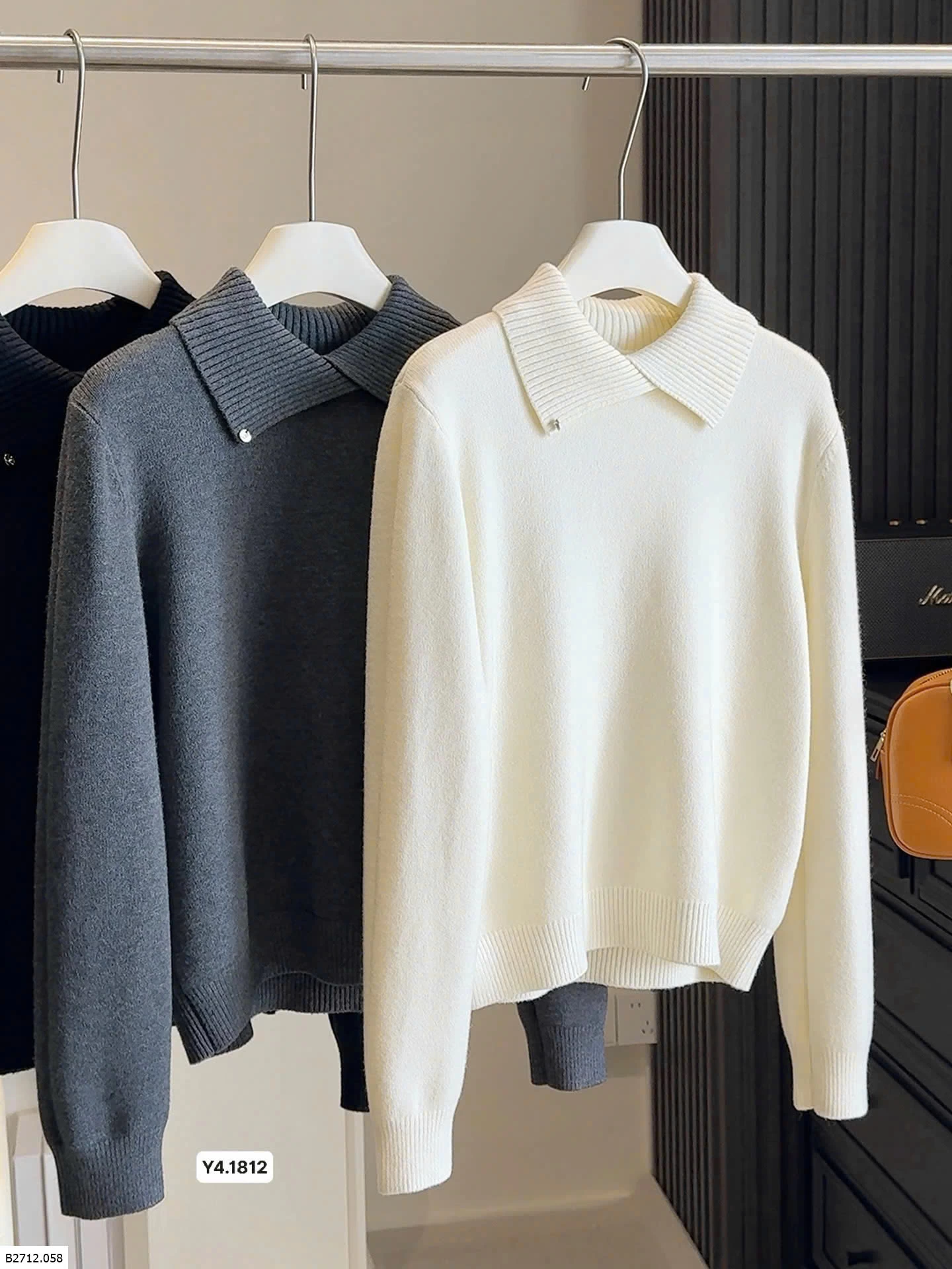 Áo len cổ polo cách điệu Anna Giá sỉ 220k