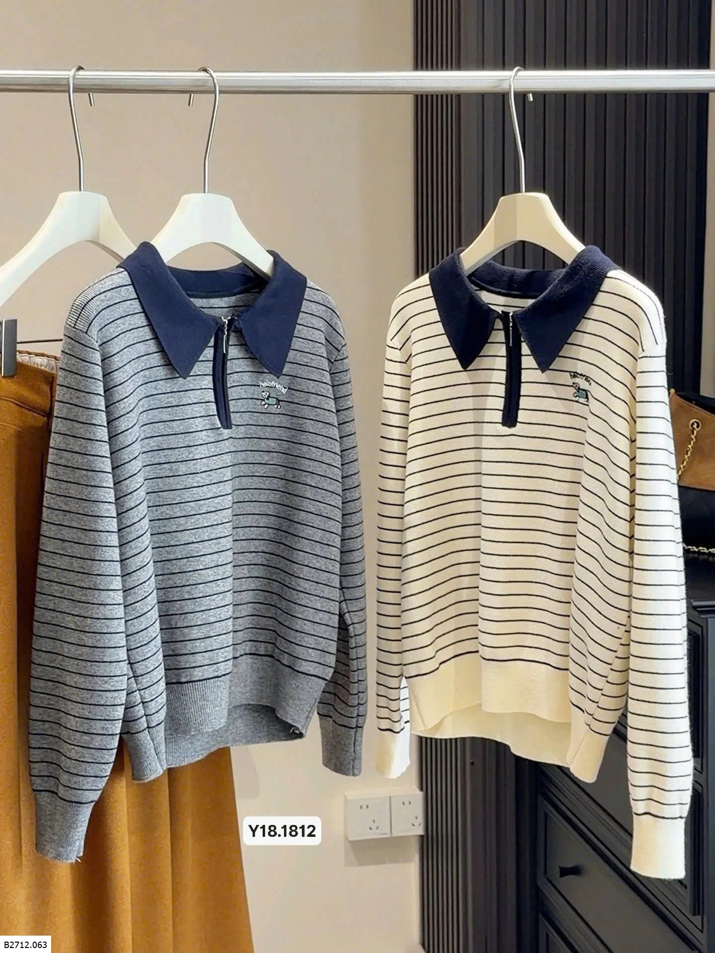 ÁO LEN KẺ NGANG CỔ POLO Giá sỉ 220k