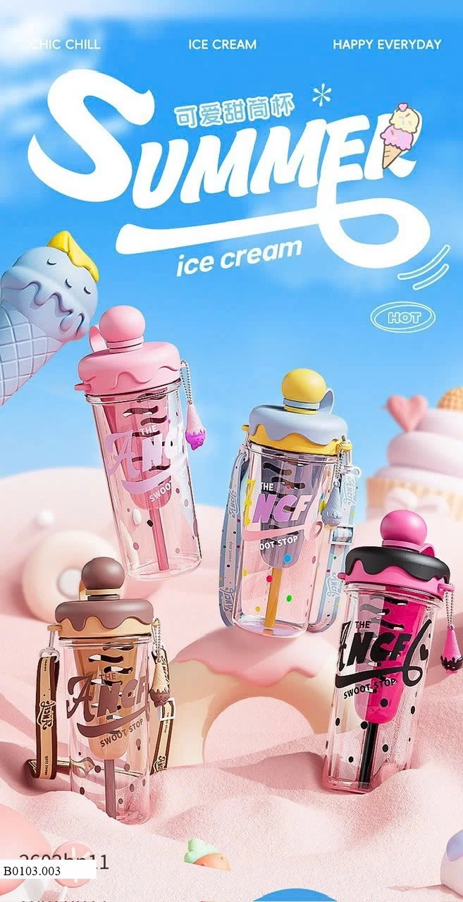 BÌNH NƯỚC ICE CREAM SIZE LỚN 880ml  Sỉ 85k