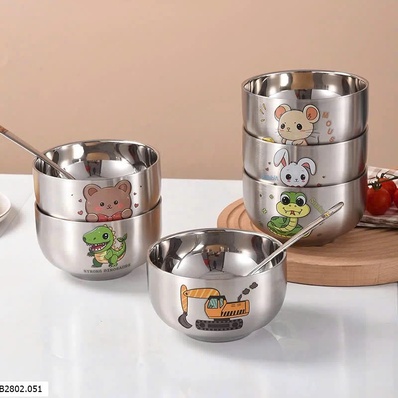 BÁT INOX CHO BÉ ĂN NGON   Sỉ 37k