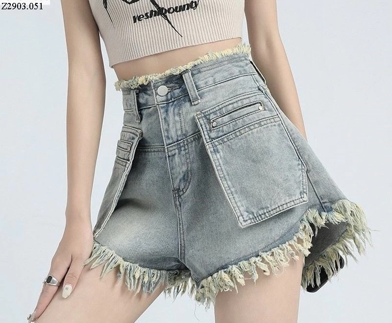 SHORT JEANS TÚI NGƯỢC TUA RUA Si 180k