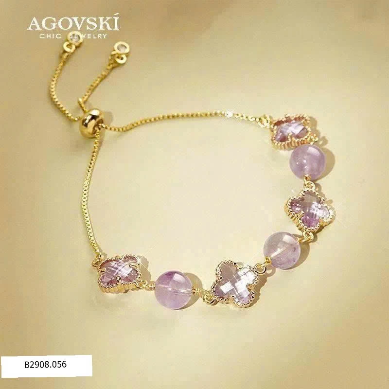 Vòng tay cỏ 4 lá may mắn nhà Agovski Giá sỉ 140k