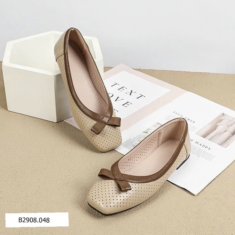 GIÀY BÚP BÊ NƠ DA ĐỤC LỖ GÓT   Giá sỉ 185k