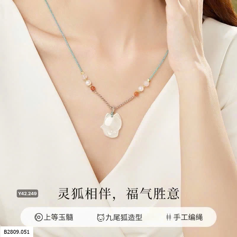 Vòng cổ Hồ Ly ngọc bích may mắn Lão Phượng Tường   Giá sỉ 130k