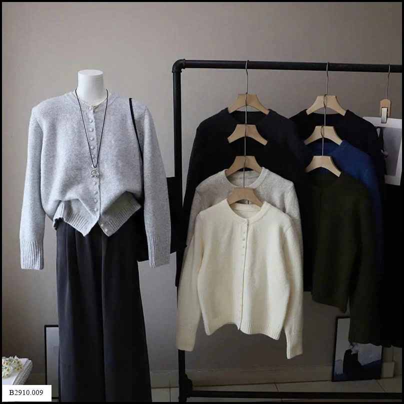 KHOÁC LEN TRƠN MÀU CỔ TRÒN   Giá sỉ 175k