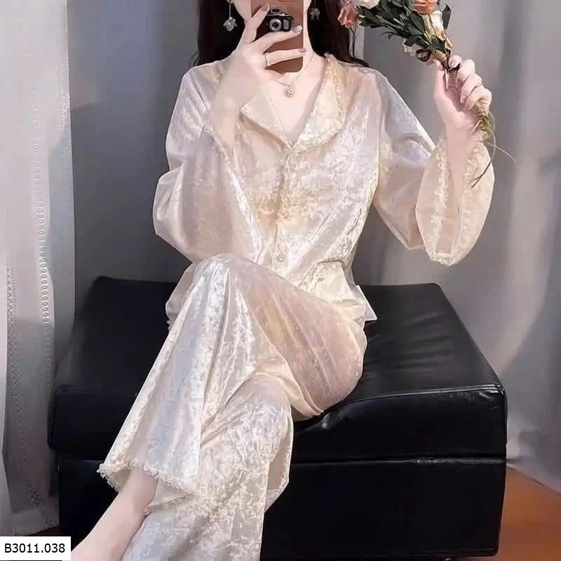 PIJAMA NHUNG KIM CƯƠNG  Giá sỉ 250k