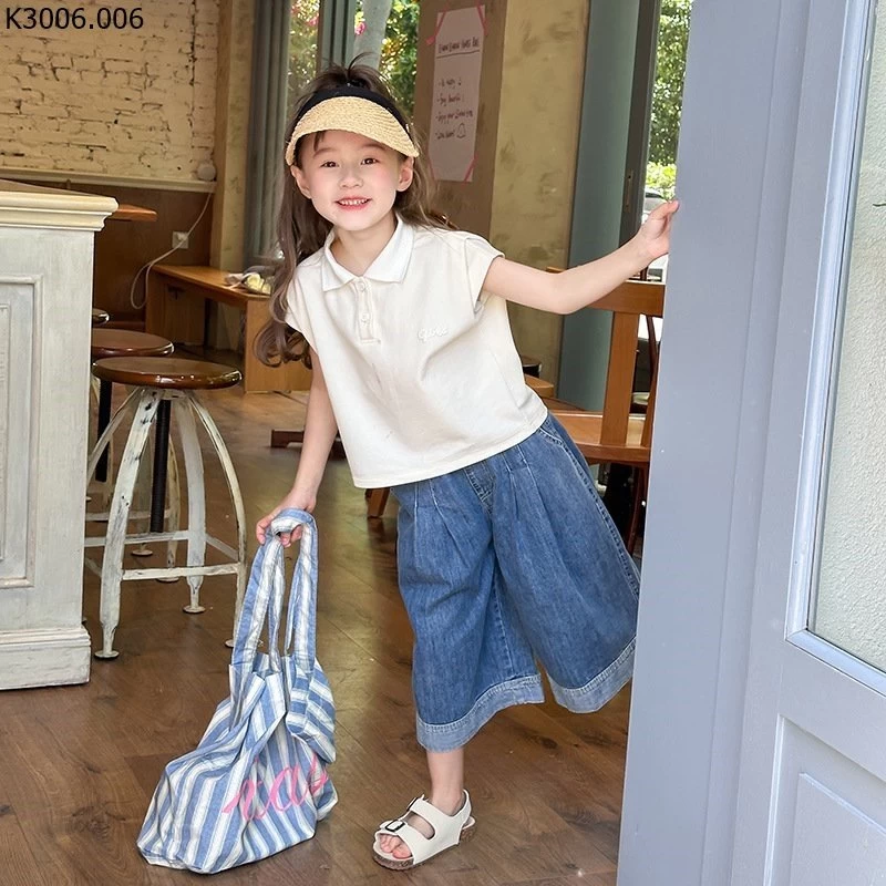 ÁO POLO  AMBBKIDS   Sỉ Sz 90-150 áo 98k, váy 105k, quần 163k  Sz 160 áo 112k, váy 121k, quần 183k 