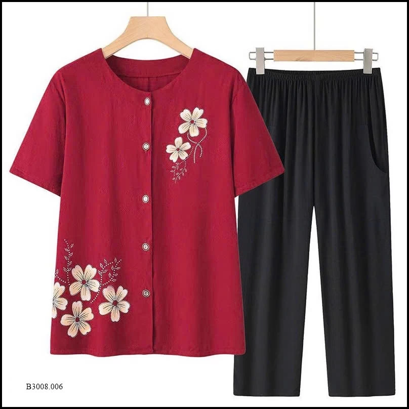 BỘ ĐỒ MÙA HÈ TRUNG NIÊN HOA    Giá sỉ 165k