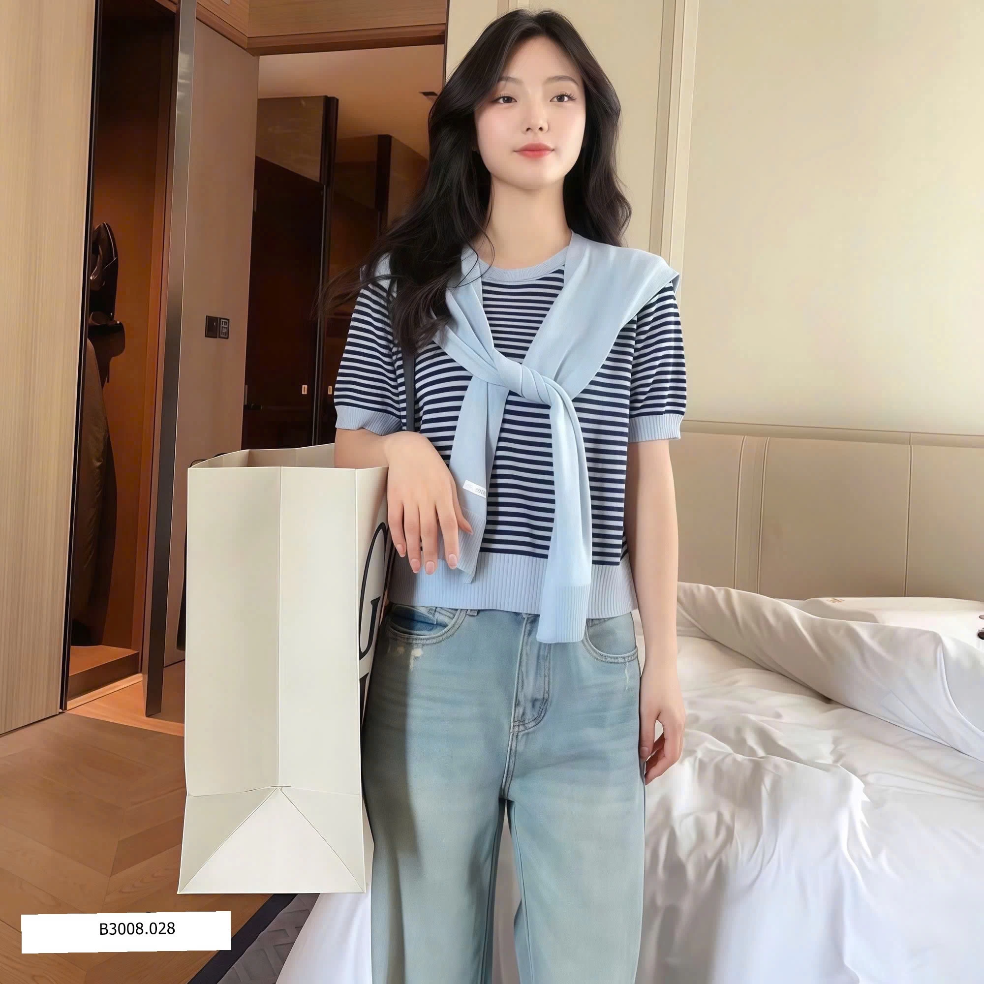 ÁO DỆT KIM KÈM KHĂN   Giá sỉ 125k