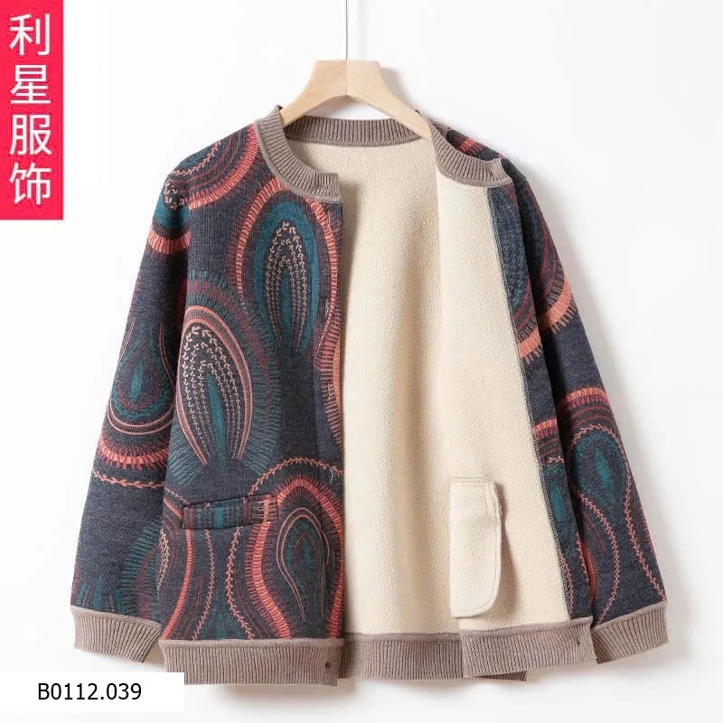 ÁO KHOÁC LÓT LÔNG HOẠ TIẾT TRUNG NIÊN   Giá sỉ 255k