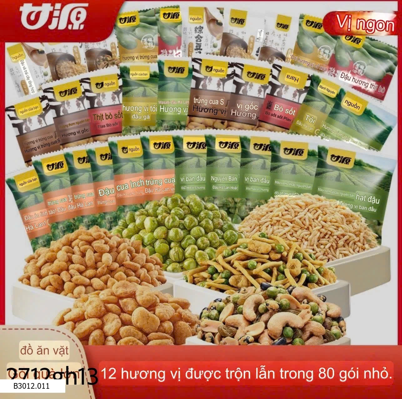 PACK 80 GÓI hạt mix các loại hãng Ganyuan  Giá sỉ 110k