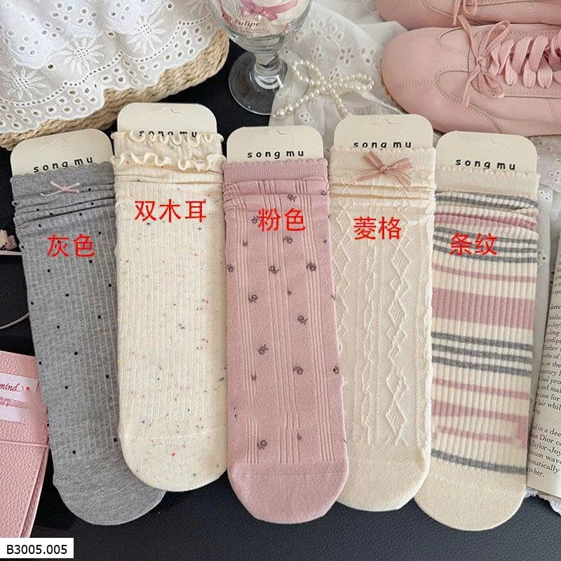 SET 5 ĐÔI TẤT CAO CỔ CHO NỮ   Sỉ 36k/1 set 5 đôi mix màu 