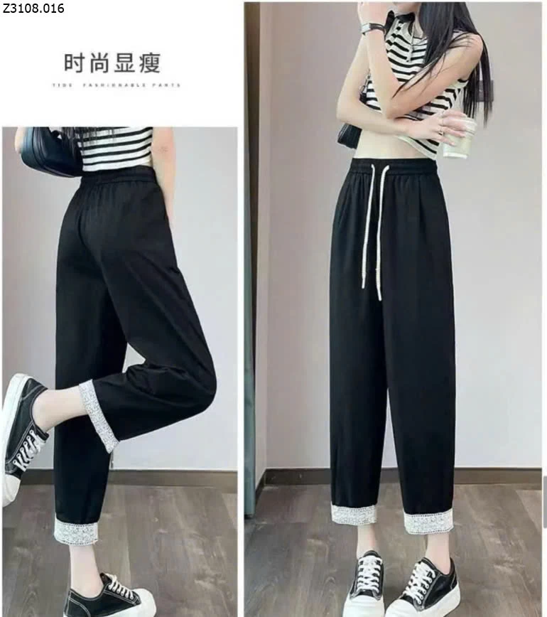 QUẦN BAGGY VIỀN PHỐI REN   Si 109k