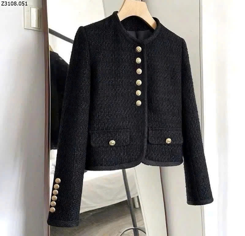 ÁO DẠ TWEED ĐEN Si 180k