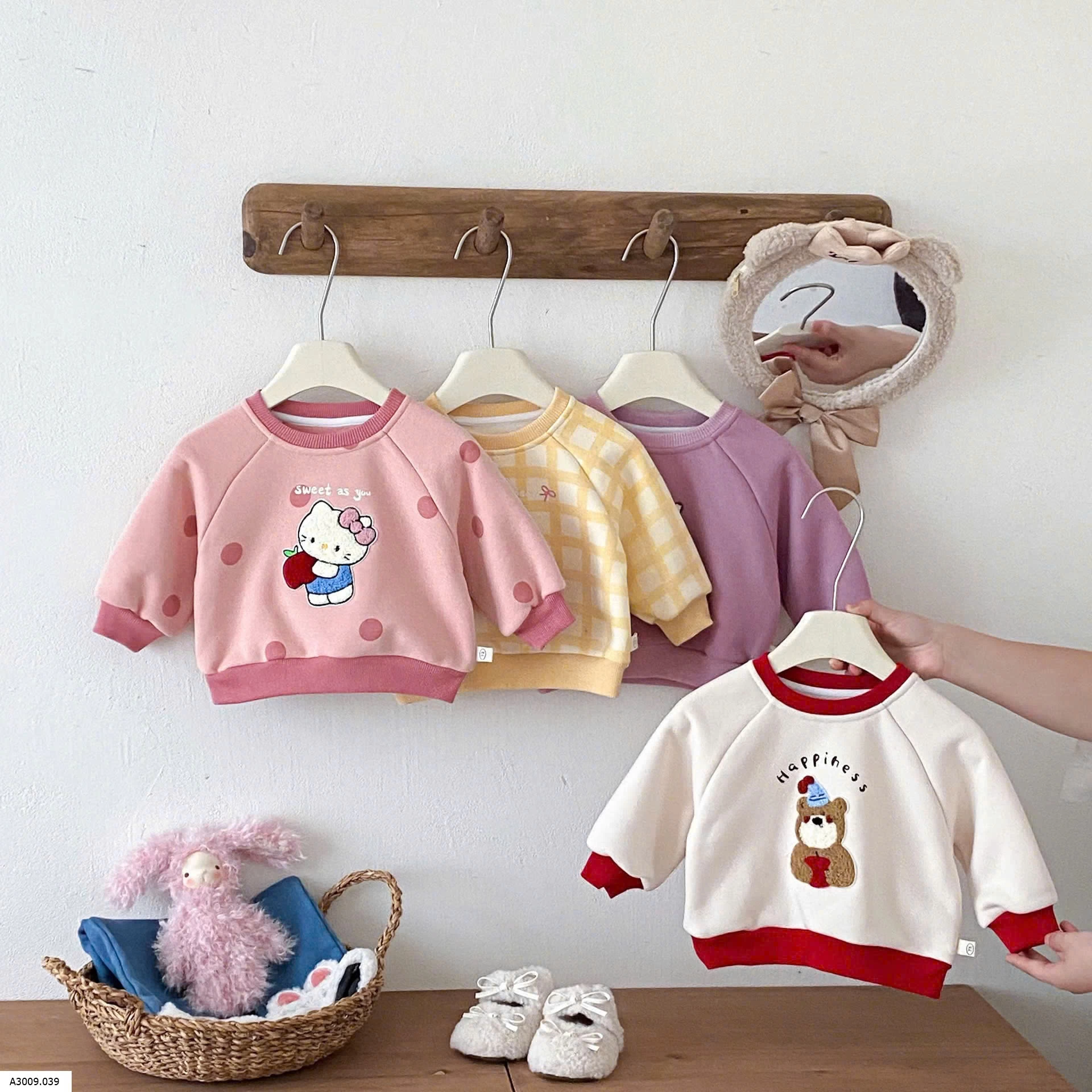 ÁO NỈ HOẠT HÌNH CHO BÉ   Giá sỉ 128k